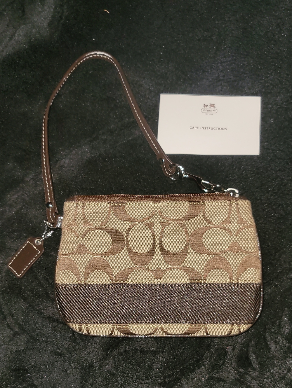 Coach Signature Stripe Jacquard Wristlet